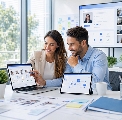 Operations team working from connected application dashboards
