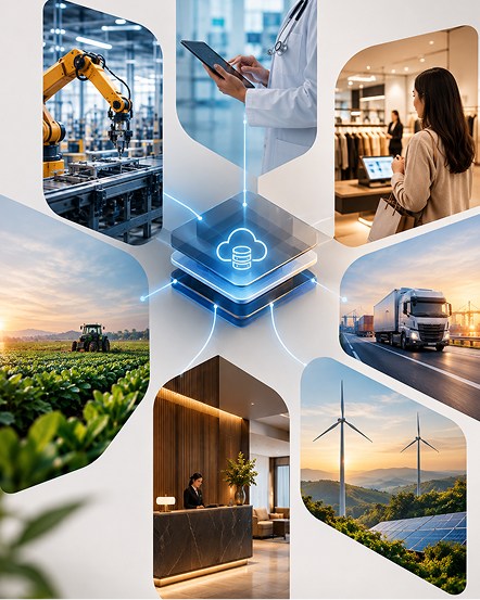Industry collage for enterprise ERP solutions