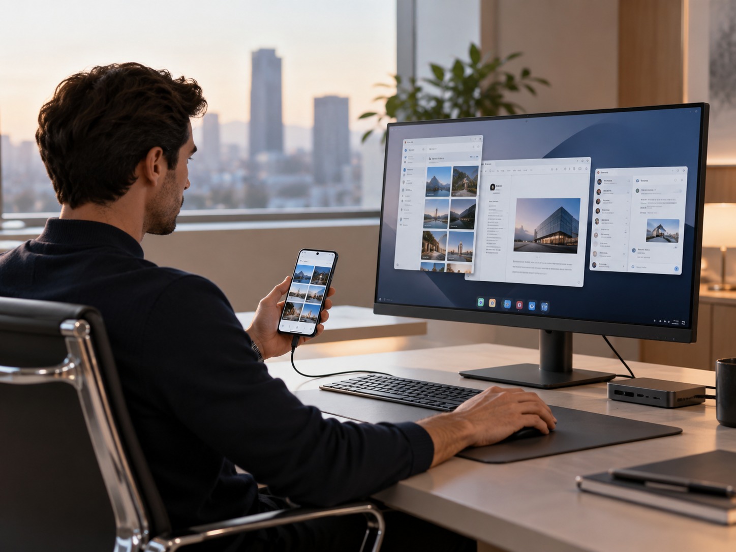 Connected mobile-to-desktop device experience