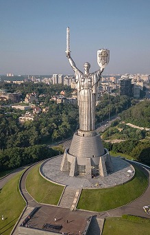 Motherland Monument overlooking Kyiv, Ukraine